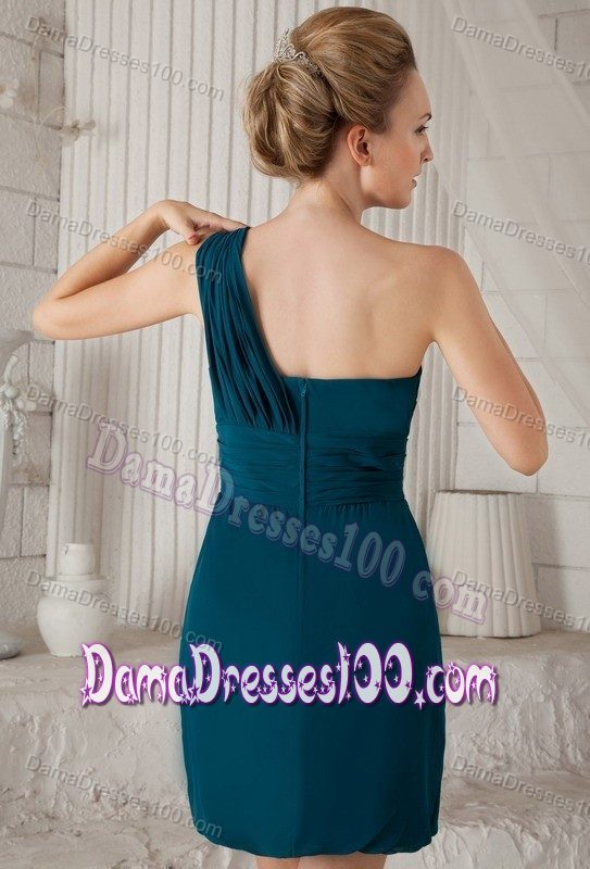 Lovely One Shoulder Min Dama Dresses for Quinceanera in Teal