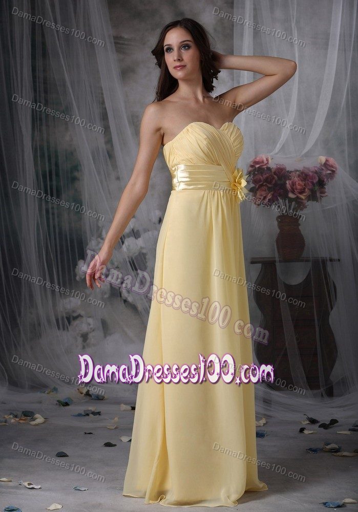 Cheap Dresses For Damas Chiffon with Hand Made Flower Yellow