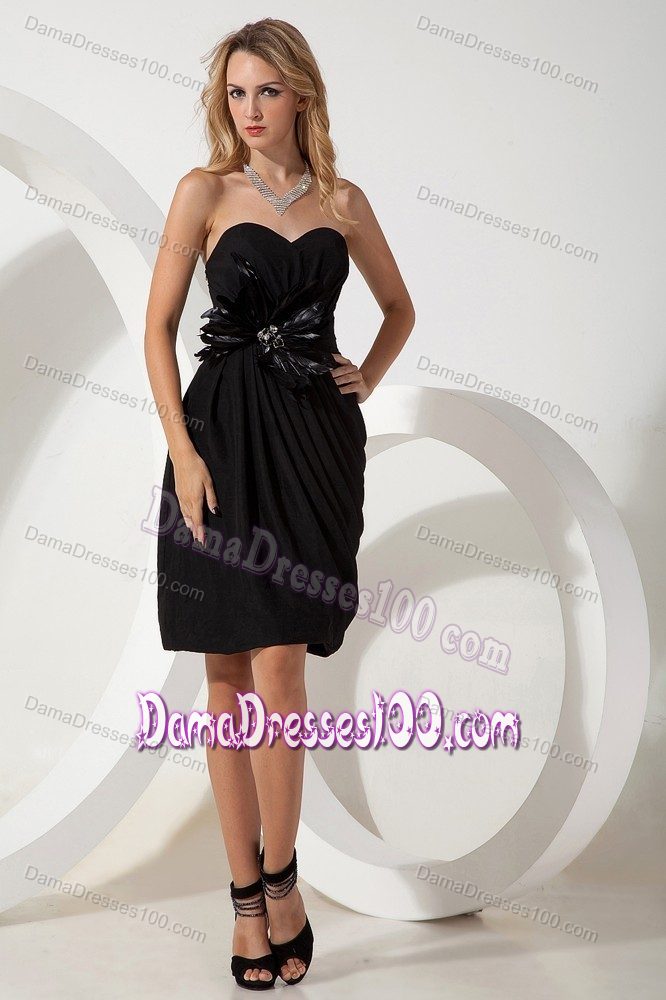 Black Sweetheart 15 Dresses For Damas with Hand Made Flowers