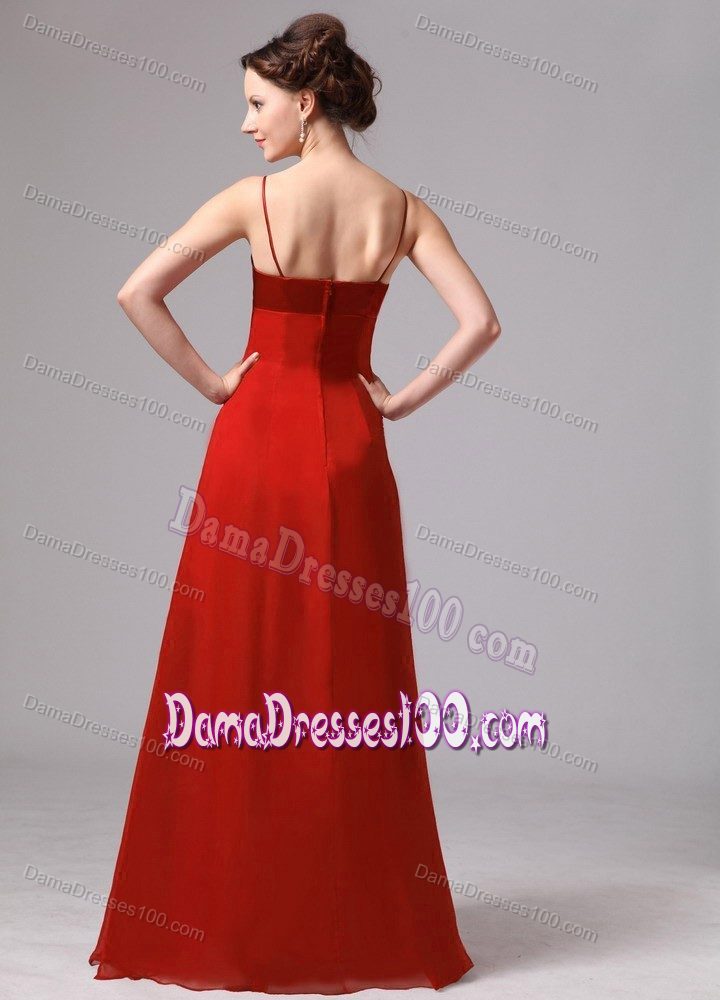 New Spaghetti Straps Long Wine Red Quinceanera Damas Dresses