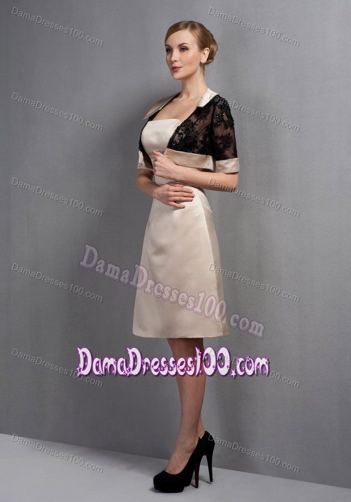 New Strapless Knee-length Champagne Quinceanera Damas Dresses
