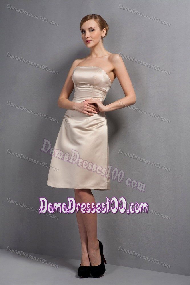 New Strapless Knee-length Champagne Quinceanera Damas Dresses