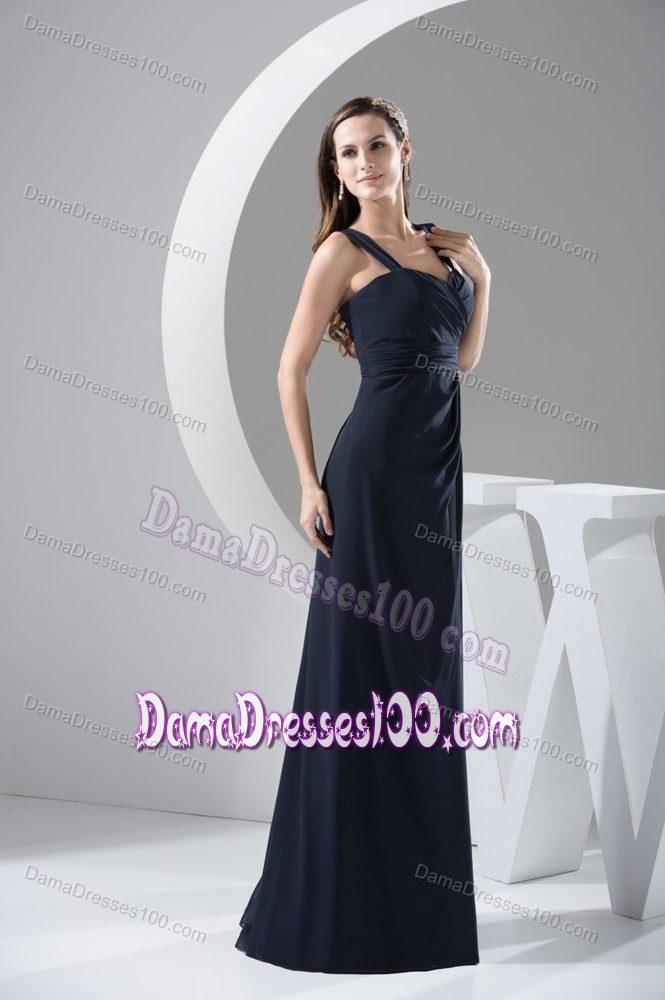 Straps Sweetheart Column Back Party Dama Dress with Ruches