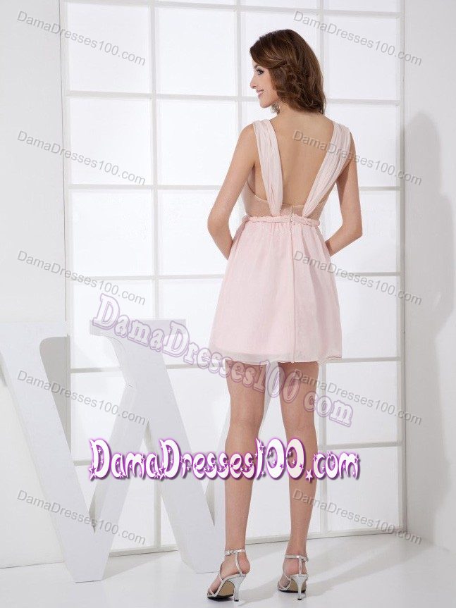 Straps Mini-length Empire Mini-length Light Pink Dama Dress