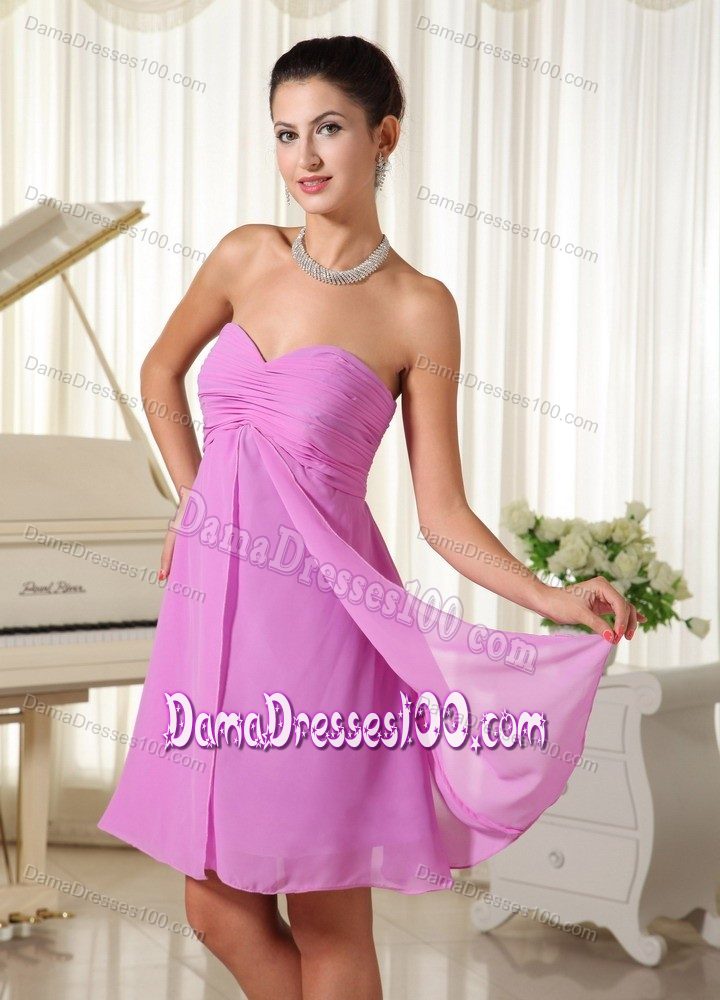 Sweetheart Ruched Chiffon Lavender Sweet 15 Dress for Damas