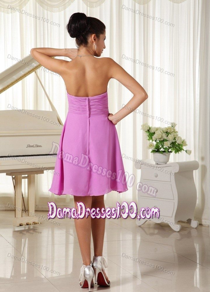 Sweetheart Ruched Chiffon Lavender Sweet 15 Dress for Damas