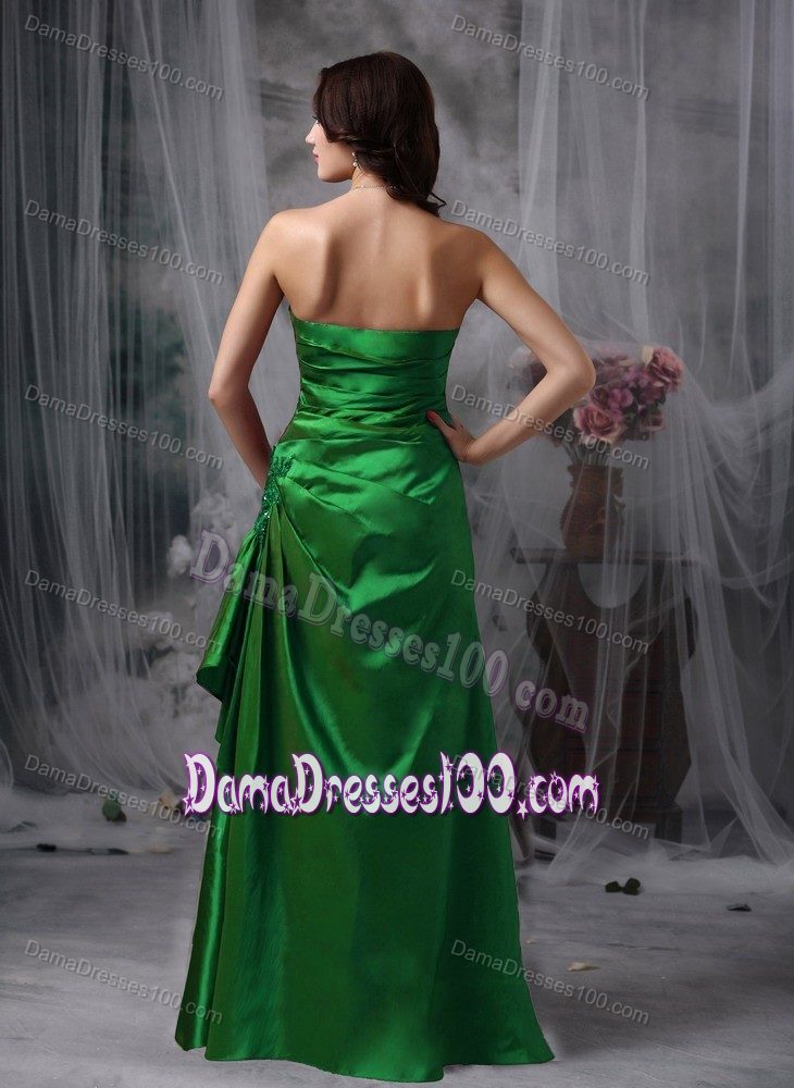 Dark Green Strapless Sweet 15 Dress for Damas with Appliques