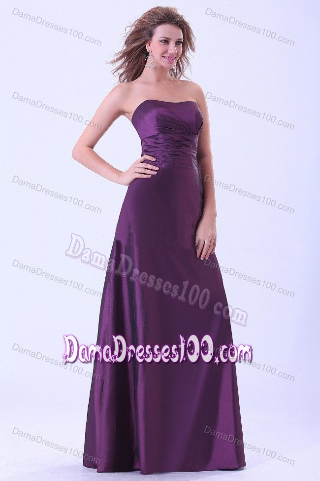 Cheap Dark Purple Dama Dress for Quinceanera A-line Strapless