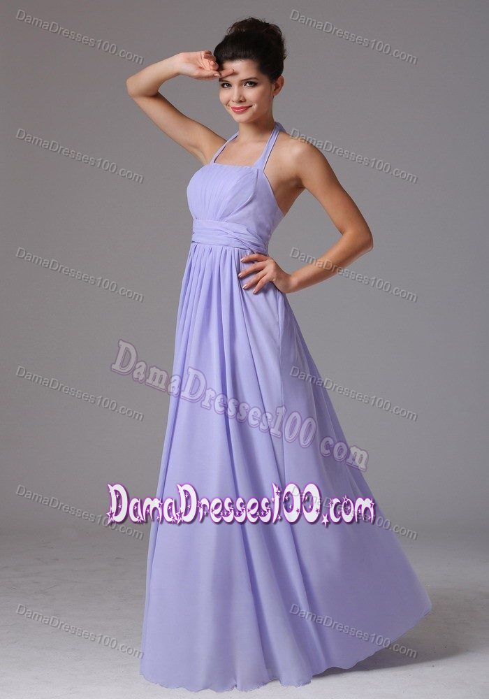Beaded Scoop Lavender Prom Dresses for Dama With Ruchings
