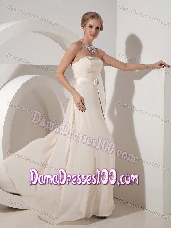 Ivory Chiffon Empire Beading Cocktail Dress for Dama 2013