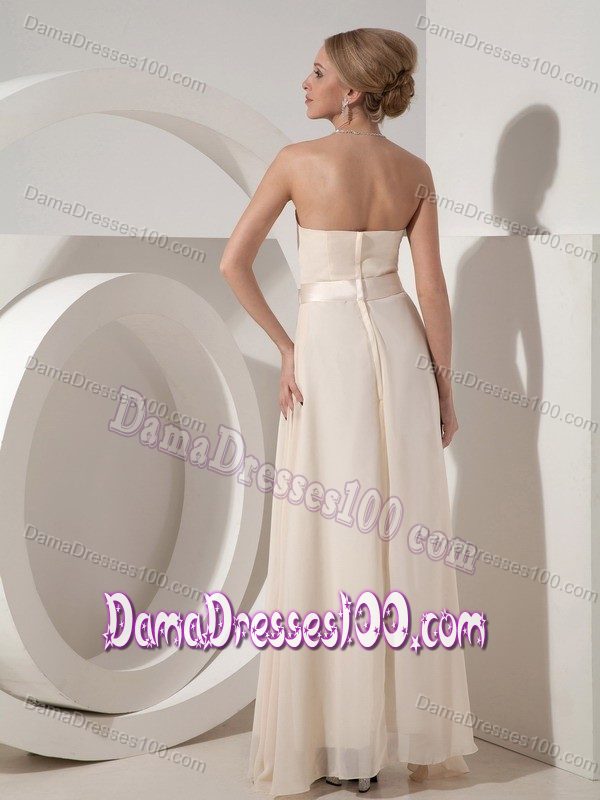 Ivory Chiffon Empire Beading Cocktail Dress for Dama 2013