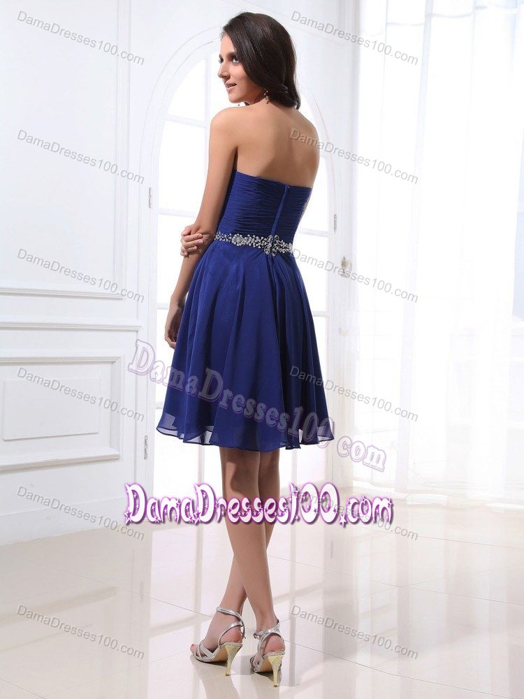 Beading Royal Blue Sweetheart Cocktail Dress for Dama 2013
