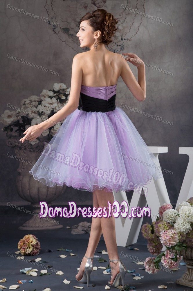 Organza Lavender Sashes Mini-length Dama Quinceanera Dress