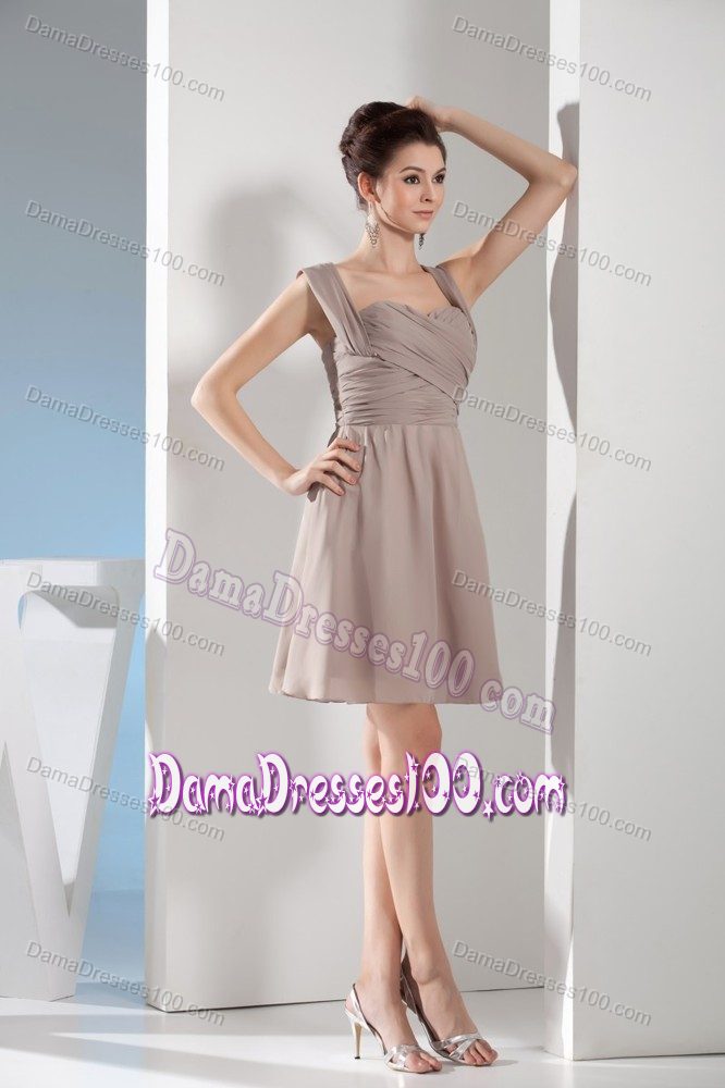 Gray Mini-length New Dama Quinceanera Dresses with Ruching