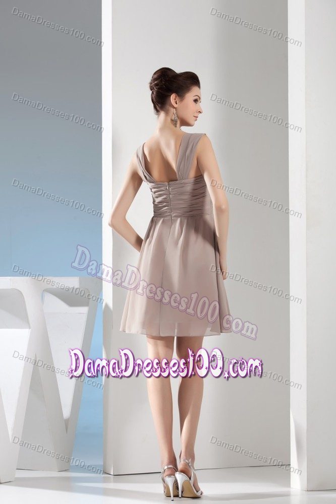Gray Mini-length New Dama Quinceanera Dresses with Ruching