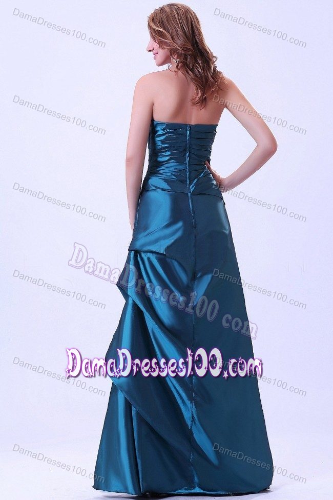 Sweetheart Floor-length Pick-ups Damas Dresses for Quince in Teal