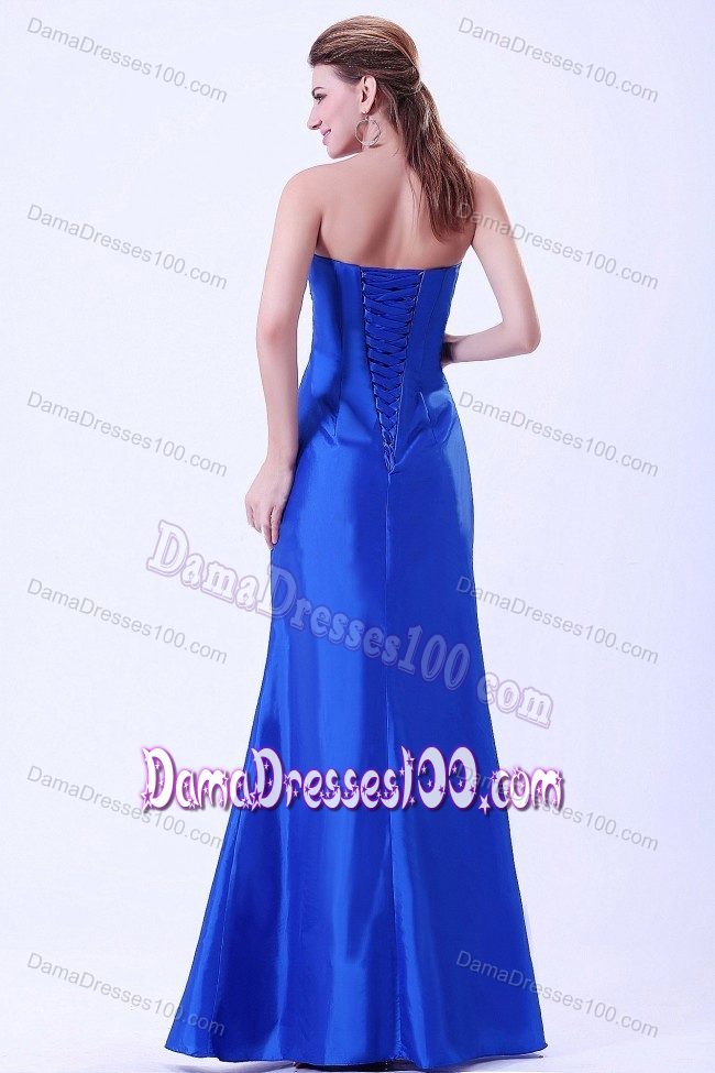 Royal Blue Bridemaid Dama Dress Sweetheart Floor-length