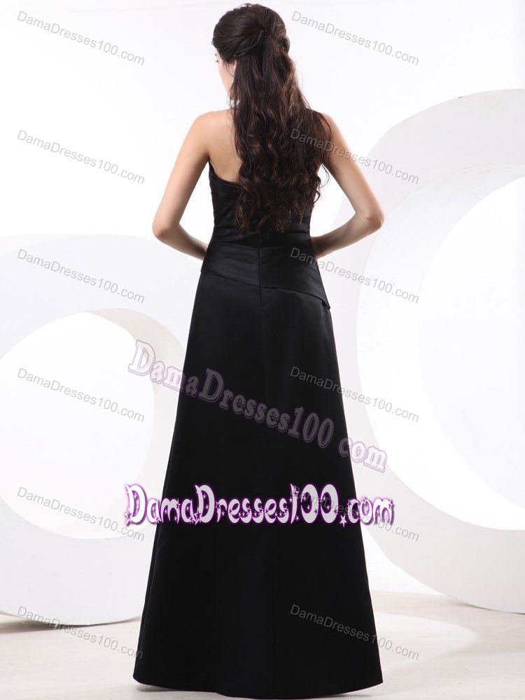 Black Quince Dama Dresses Strapless Beading Floor-length