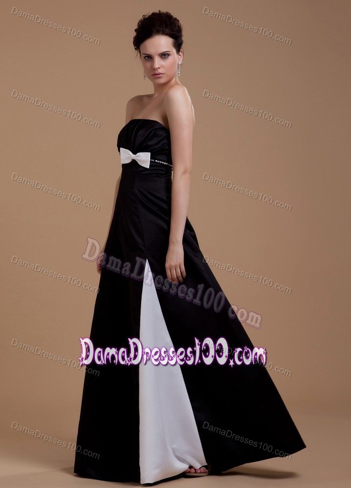 A-Line Strapless Floor-length Quinceanera Damas Dresses in Black