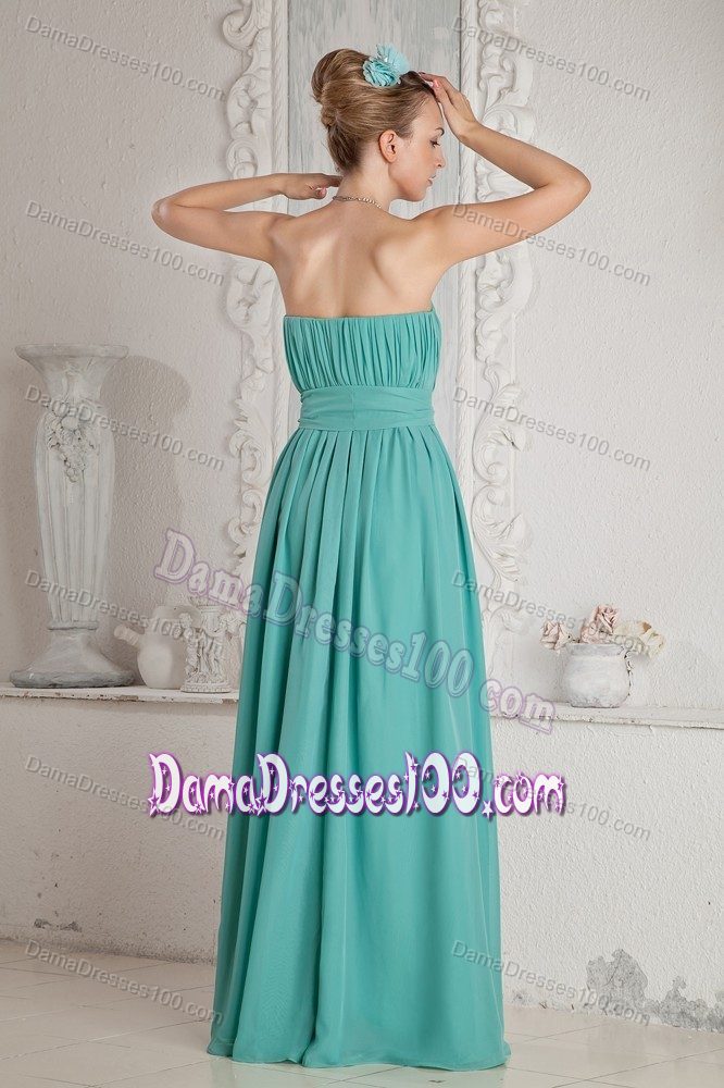 Empire Floor-length Sweetheart Ruched Cyan 15 Dresses For Damas