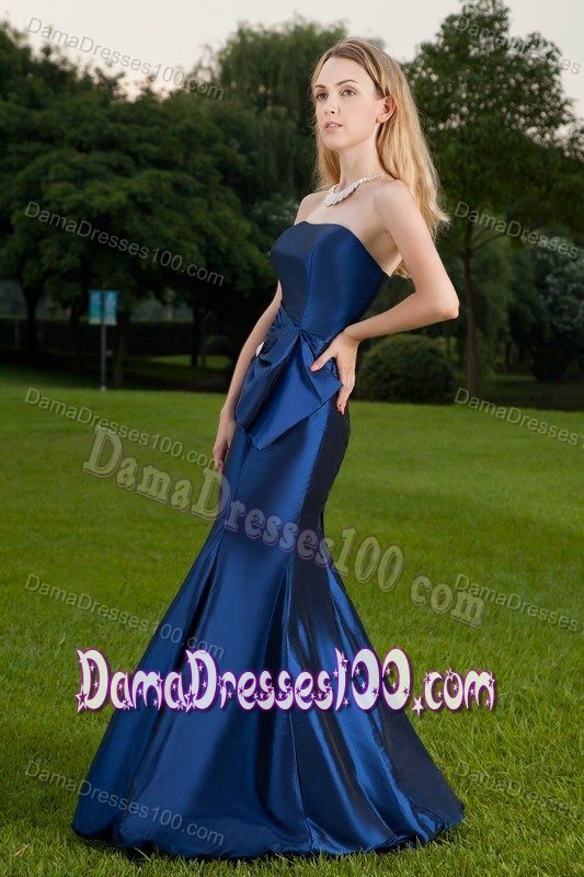 Royal Blue Mermaid Strapless Floor-length 15 Dresses For Damas