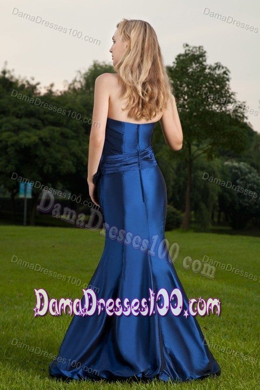 Royal Blue Mermaid Strapless Floor-length 15 Dresses For Damas