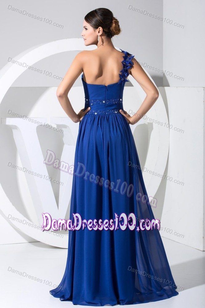 Beading One Shoulder Damas Dresses For Quince in Royal Blue