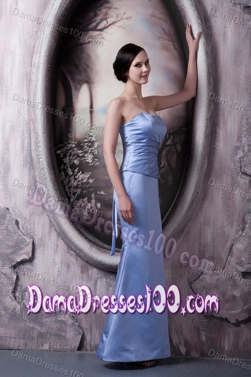 Mermaid Strapless Lilac Ankle-length Quinceanera Damas Dresses