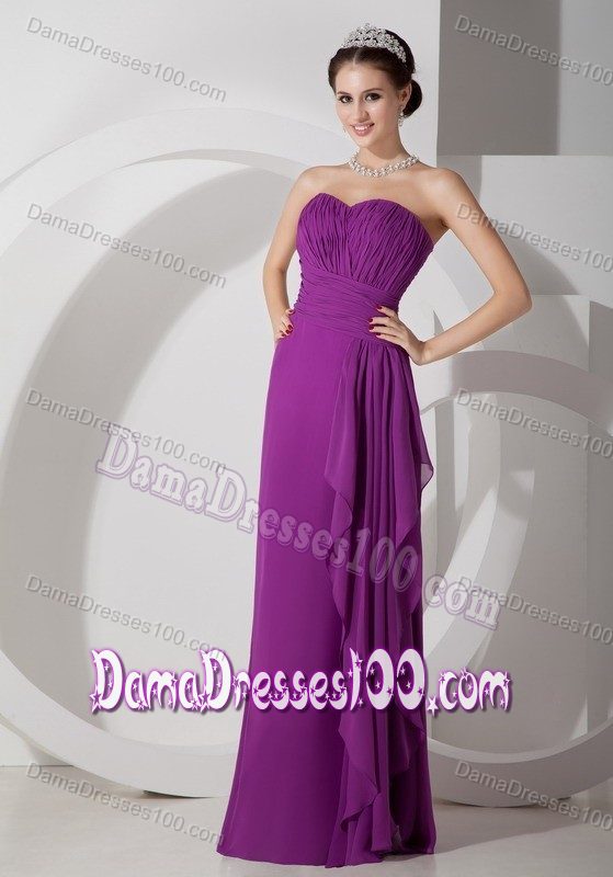 Purple Empire Sweetheart Floor-length Prom Dresses For Dama