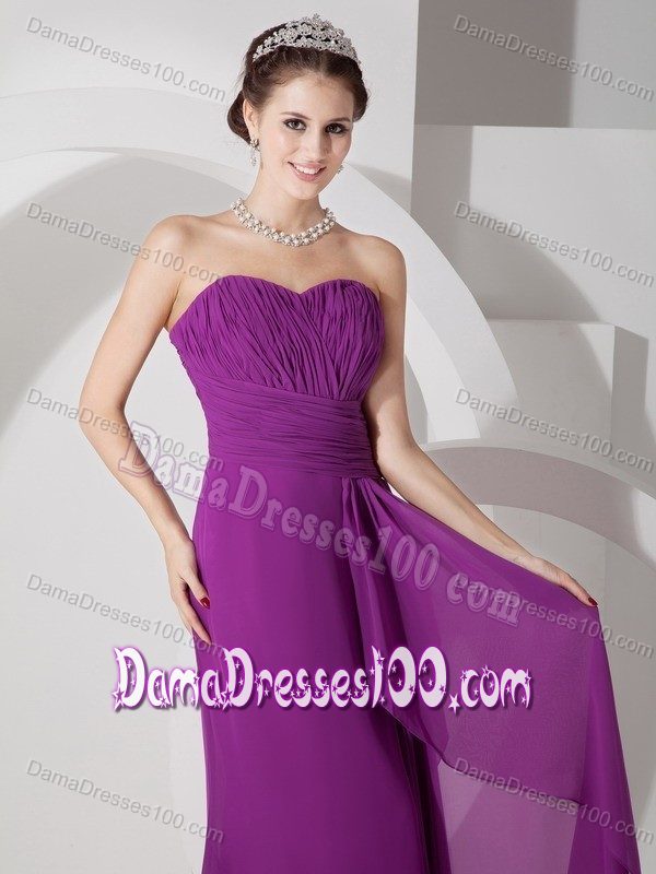 Purple Empire Sweetheart Floor-length Prom Dresses For Dama