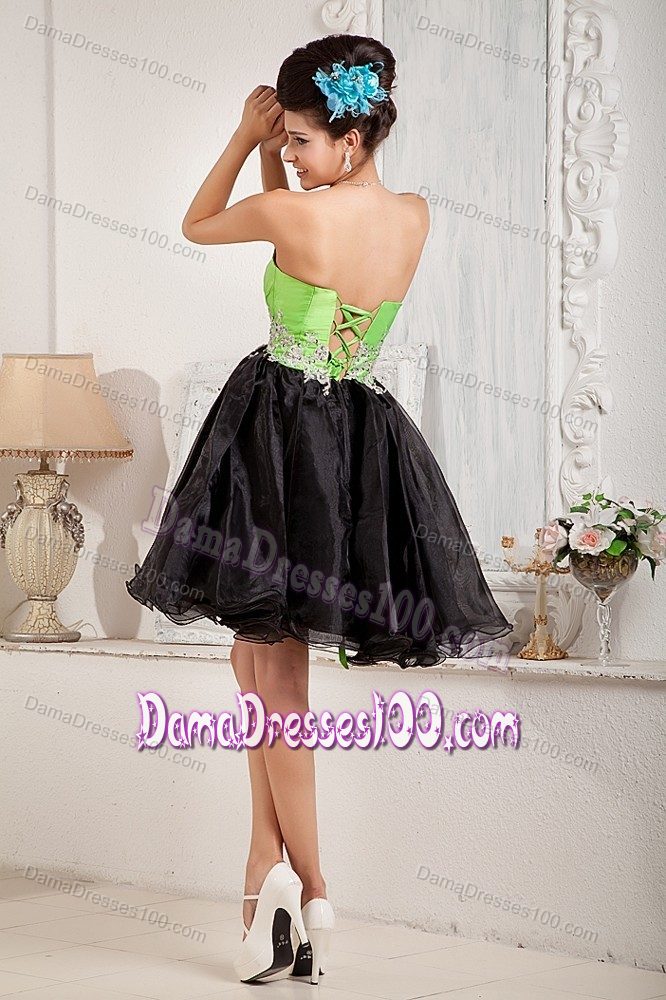 Multi-color Sweetheart Beading Mini-length Organza Dama Dresses