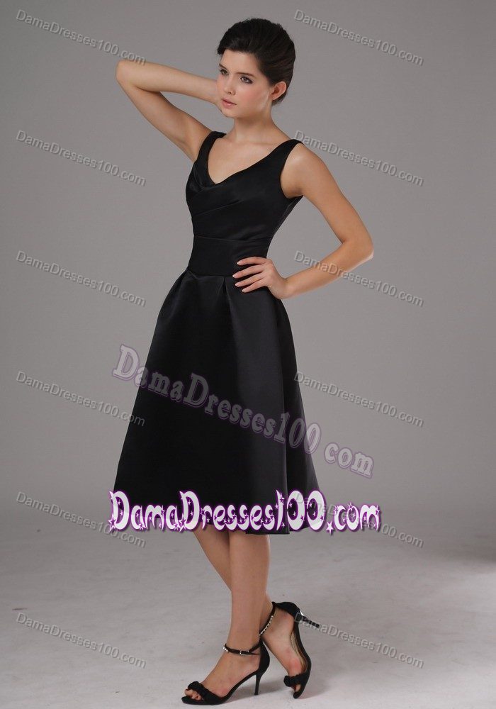 Short Straps Ruched Black Taffeta Zipper Up Quince Dama Gowns