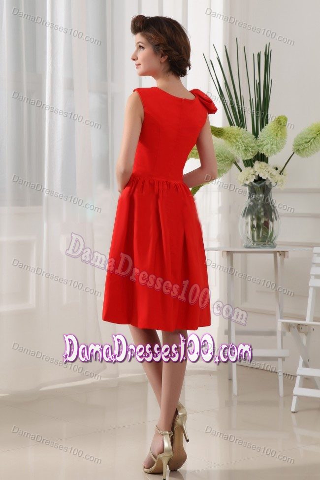 A-Line and Straps15 Dresses for Damas with Red Scoop Party Dama Dresses