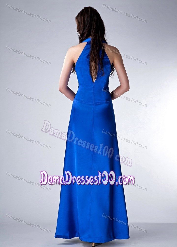 Royal Blue Deep V-neck with Sash 15 Dresses for Damas Embellished Ruche
