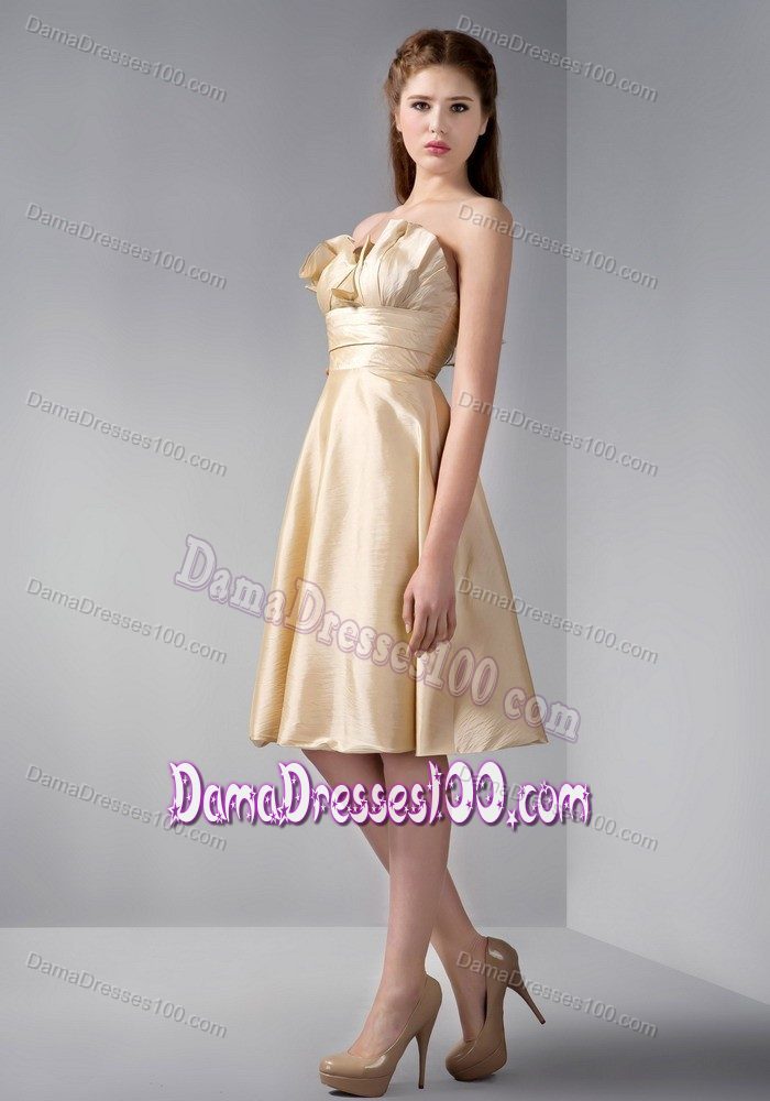 New Gold Short Damas Dresses for Quince with Fan-Shaped Neck