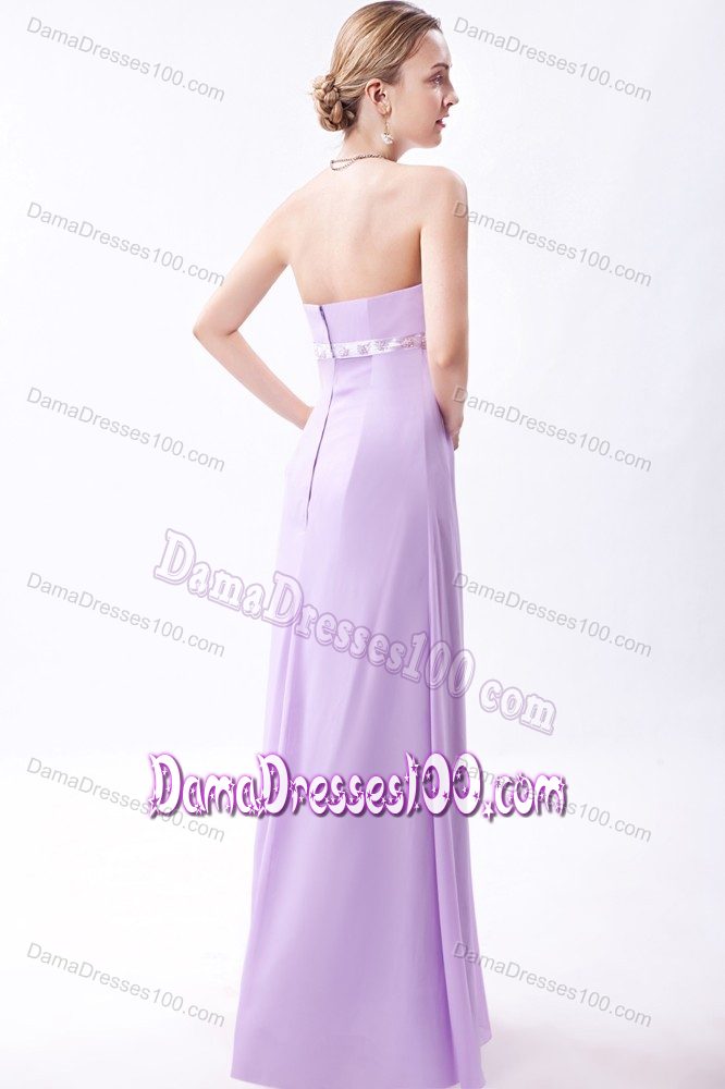 Empire Strapless Long Dama Dress for Quinceanera in Lavender