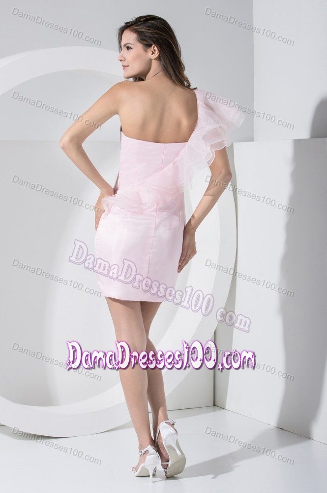 New Side Zipper Short Baby Pink Quince Dama Dresses with Cape