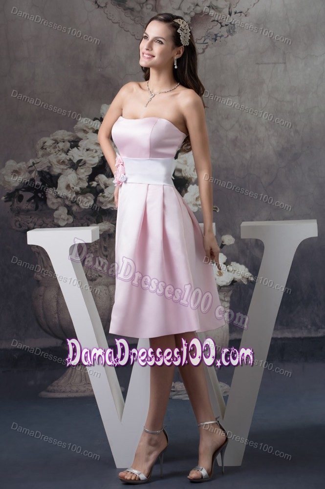 Simple Cheap Baby Pink Dama Dresses with Flowers Around 100