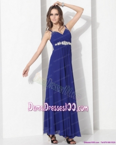 2015 Wonderful Ankle Length Blue Dama Dresses with Beading