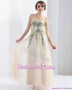 Exquisite 2015 Sweetheart Floor Length Dama Dresses with Sequins