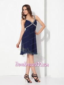 Sequins Ruffled Navy Blue Perfect Plus Size Dama Dresses for 2015