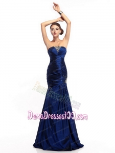 2015 The Super Hot Strapless Mermaid Dama Dresses with Beading