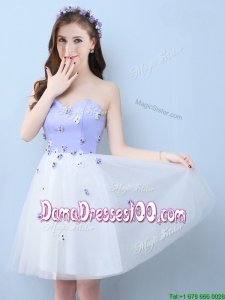 Gorgeous A Line Sweetheart Applique Dama Dress in Tulle