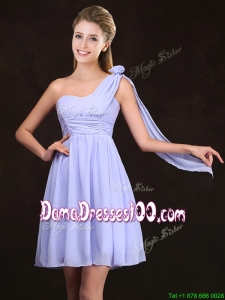 Clearance One Shoulder Mini Length Dama Dress in Lavender
