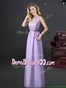 Popular Applique and Laced Dama Dress with See Through Scoop