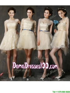 New Arrivals A Line Short Dama Dress in Champagne