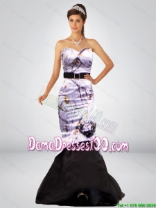 Sexy Mermaid Camo Dama Dresses with Hand Made Flower and Sashes for Quinceanera