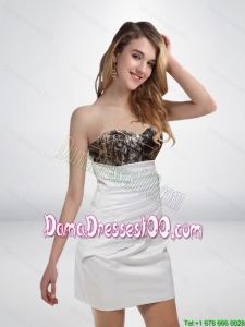 Most Popular 2015 Column Sweetheart Mini Length Camo Dama Dresses