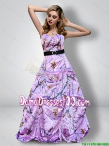 Most Popular Sweetheart Camo Dama Dresses with Sash for 2015