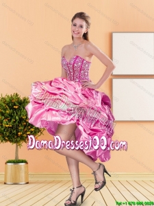 Pretty Sweetheart Beading and Pick Ups Cute Dama Dresses for 2015 Spring